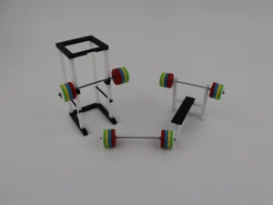 Bench press, Squat rack and Olympic weight set